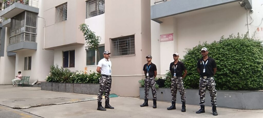 apartment security Bangalore guards patrolling residential apartment