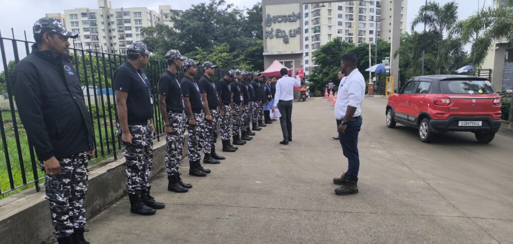 apartment security Bangalore guards patrolling residential apartment