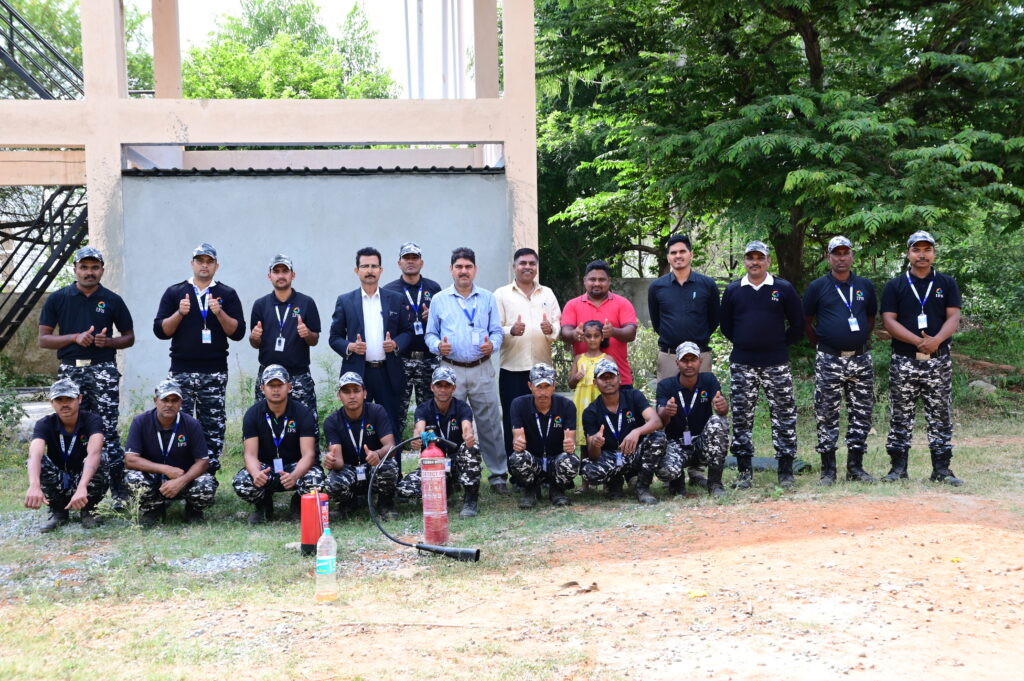 Professional security guards handling medical emergencies at a workplace in Bangalore